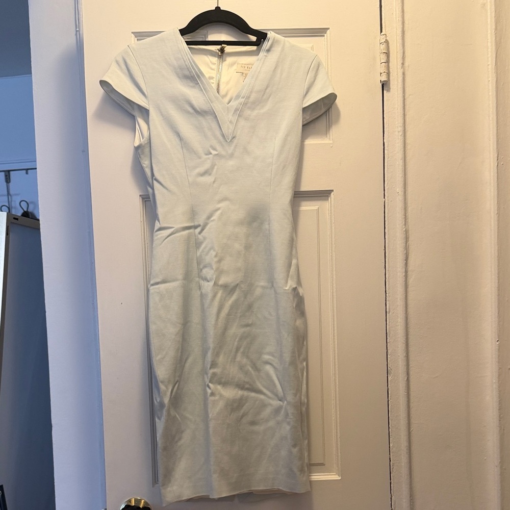 Ted Baker Pale Blue Midi Sheath Dress